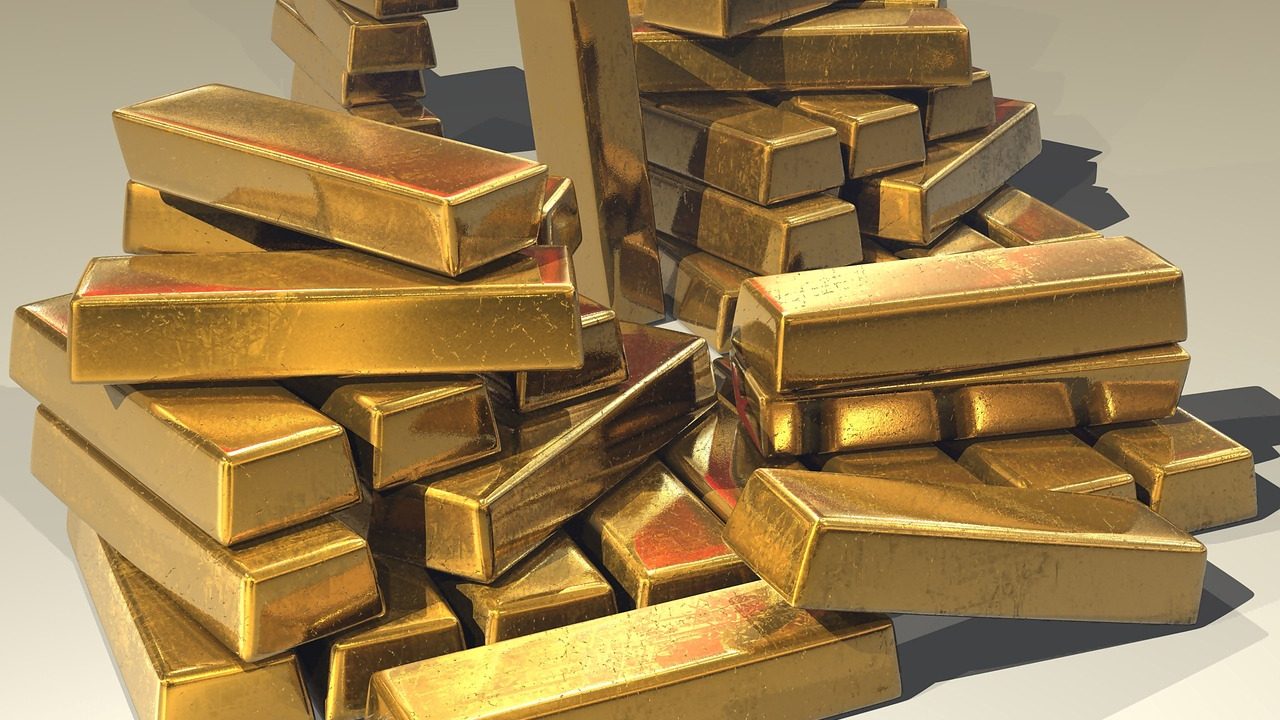 Stacked gold bars